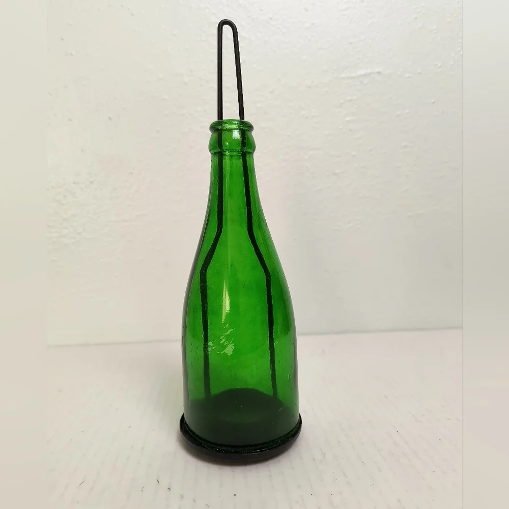 Vintage Wine Bottle Lamtern Glass Green